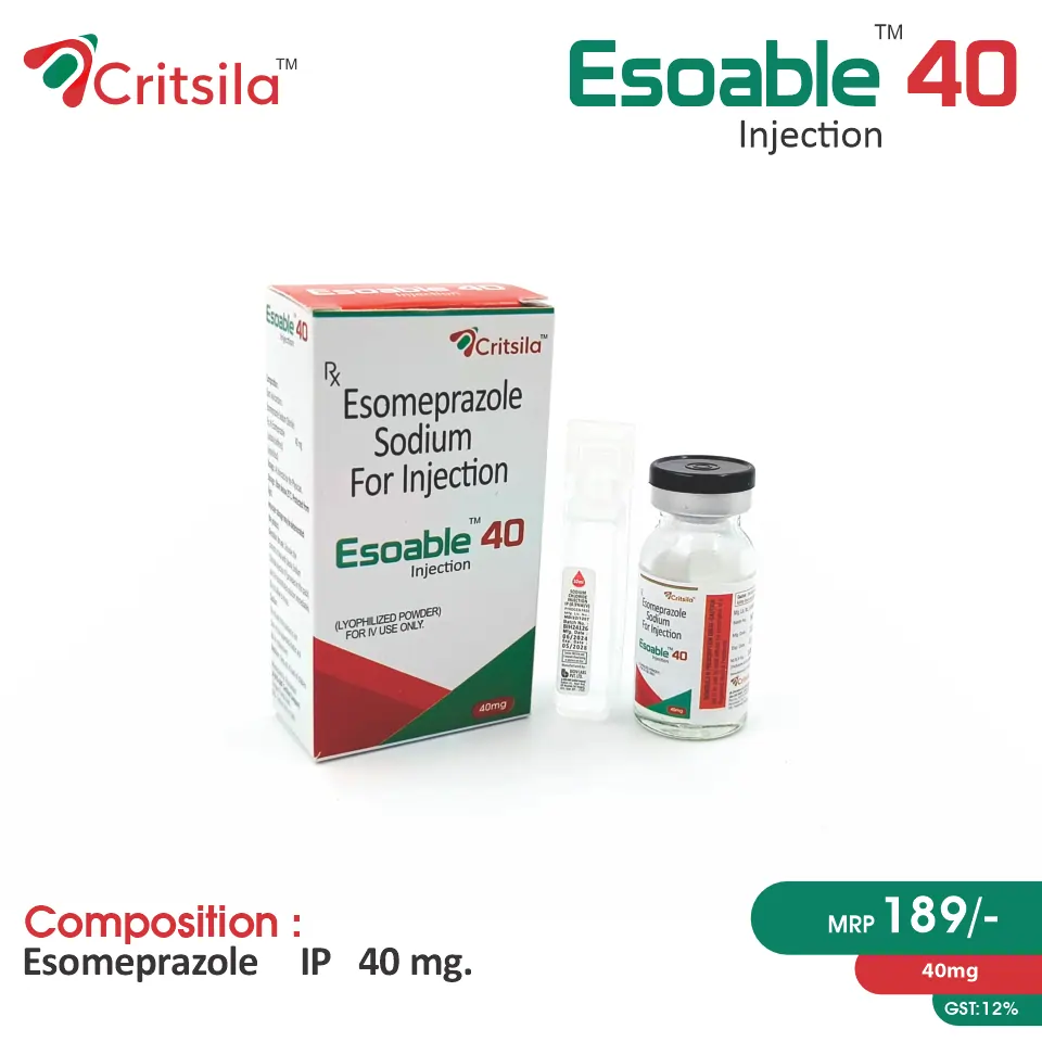 Esomeprazole 40mg Injection at Best Price in PCD Pharma Franchise for Gastrointestinal and Acid Reduction Treatments.